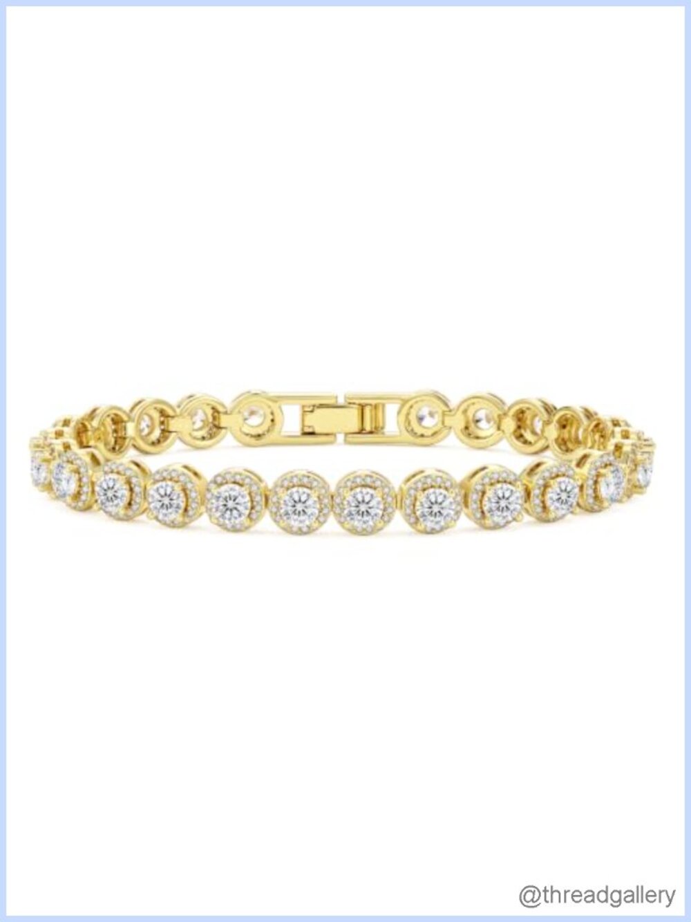 Mens Tennis Bracelet 6.5mm 14K Gold Plated Hip Hop 8in